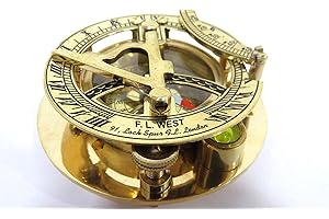 Fascinant Cadran Solaire en Laiton Massif avec Boussole intégrée et Gravure 7,62 cm