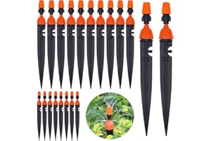 Tesmotor Lot de 20 systèmes d'arrosage Goutte à Goutte et Jet d'eau Double Fonction - Kit d'irrigation Goutte à Goutte - Connecteur pour Tuyau de 4 mm/7 mm