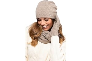 Kamea Winterset für Damen Anna 2-Teilig bestehend aus Loop-Schal und Wintermütze, Beanie, Damenschal als Winter-Schal, hergestellt in EU