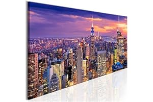 ZUOYUN Kit di Pittura Diamante 5D Fai da te Grandi Notte viola di New York 30x90cm Strass Cristallo Punto Croce pieno Diamond Painting adulti/bambini Ricamo Arte per Decor della parete da letto soggiorno