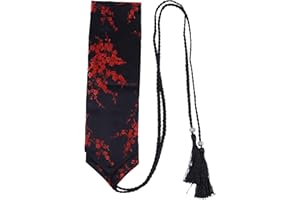SOIMISS Femmes Kimono Obi Ceinture Style Ethnique Japonais Kimono Brodé Ceinture Ceinture Cinch Boho Ceinture avec Tissage Gland pour Yukata Robe Accessoires Rouge
