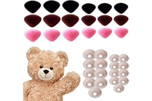 Fzyisw Sicherheitsnasen für Häkeltiere 18 Stück 2 Größen Kunststoff Sicherheitsnasen, Nasen für Häkeltiere, Sicherheitsnasen Häkeltiere für DIY Craft Bären und Hunde (16-22mm)