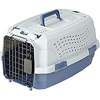 Cage De Transport Pour Chien KERBL 45x30x30cm - Vert/Gris, Pour Pets Jusqu'à 10kg, Avec Fixation Ceinture