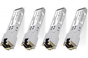 ipolex 4 PCS Transmetteur cuivre 1G SFP vers RJ45, Module SFP Mini GBIC 1000Base-T Compatible avec Cisco GLC-T/SFP-GE-T, Meraki MA-SFP-1GB-TX, Ubiquiti UF-RJ45-1g, Mikrotik, etc. (Cat.5e, 100 m)