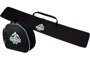 GREMEX zestaw pokrowiec na narty i pokrowiec na buty narciarskie - solidny pokrowiec na narty - zestaw pokrowców na narty - wodoodporna torba na buty narciarskie z miejscem na kask