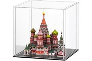 Huijintao Vitrine Acrylique, Vitrine Exposition Transparent, Vitrine Figurine, Vitrine pour Collection, vitrine Voiture Miniature pour Figurines, Jouets, Objets de Collection, Noir (20x20x20cm)