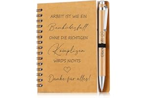 BOOCOOBERG Dankeschön Geschenke für Kollegen,Kleine Geschenke für Kollegen Lehrer Inspirierend,Geschenke für Kollegen Notizblock Kugelschreiber Beste Danke Geschenk Kollegen Abschiedsgeschenk (1PC (14x21cm))