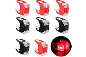 8 Pezzi Luci per bicicletta,Zuroki Luce Bici Anteriore e Posteriore Impermeabile, Intelligente 3 Modalià Bicicletta, Illuminazione Bicicletta Set,Ciclismo Non Ricaricabile, Batterie incluse