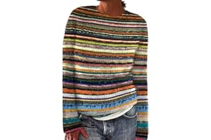 GENERIC Jumpers for Women UK Vintage Fairisle Jumper Oversized Boat Neck Icelandic Sweaters Soft Comfortable Nordic Jumpers Autumn Winter Warm Knit Pullover Tops Ladies Knitwear