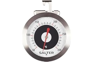 Salter 513 SSCR Termómetro Para Horno Analogueue Para Cocinar, Rango De Temperatura De 50-300°C, Pantalla Fácil De Leer, ángulo De Visión Ajustable, Termómetro Apta Para Neveras Y Hornos