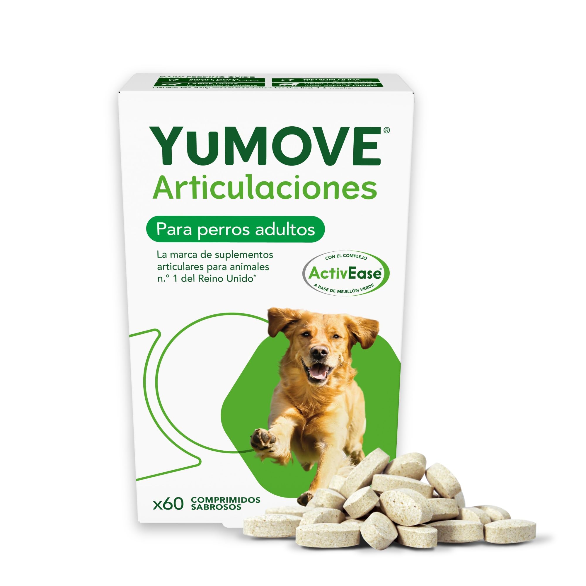 YuMOVE Condroprotector Articulaciones para Perros Adultos 6-8 Años, 60 Comprimidos, Apoya la Movilidad y Refuerza Las Articulaciones con Glucosamina, Condroitina y Ácido Hialurónico