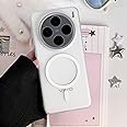 Magnetic Silicone Case for Vivo X200 Pro Case [Compatible with Magsafe] Translucent Matte Slim Shockproof Women Men Girls Boys Anti-Scratch Protective Cover Cases for Vivo X200 Pro，White
