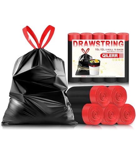 Inhouse Sacs Poubelle Avec Cordon De Serrage 5 L, 120 Sacs