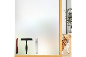 Lovepea Vinilos para Cristales Ventanas Privacidad - Incluye Herramientas de Instalación Adhesivo Estático Control de Calor, Ideal para Puertas de Baño u Oficina en Casa (44,5 x 200 cm)