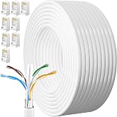 MEIPEK Ethernet Kablosu 40 Metre Cat 6 Y&uuml;ksek Hızlı 1000Mbps 250MHz Koruması Internet Kablosu Beyaz Lan Kablosu Uzun 130ft Ne