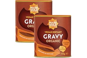 MARIGOLD HEALTH FOODS Marigold Vegan Instant Gravy Organic 110g (Pack of 2) – Gluten-Free, Palm Oil-Free – Natural Ingredients, Perfect for Nut Roasts, Veggie Bakes & Meat Dishes