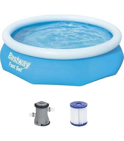 Produktbild von Runder Pool Mit Gerüst HAF® Swing Metal Frame Pool In Blau Mit Den Maßen 305 X 76 Cm | Ca. 4.500 Liter Wasserkapazität | Hochwertiger Und Stabiler Swimming Pool | Gartenpool/Aufstellpool Ohne Filterpumpe Pool 244