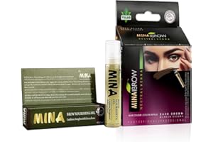 MINAIBROW MINA ibrow Henna Semi Permanent Tint Kit Regular Pack with brow Nourishing Oil For Professional Tinting & Coloring, Covers Gray Hair, Stays up to 6 Weeks-(30 applications)