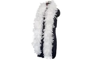 FNZBSY White Feather Boa, Feather Boa, Women Feather Fancy Dress Accessories Party Props, for Crafts Fluffy Feather Bower Carnival, Dancing Wedding Party