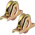 Skelang 3 inches Sliding Gate Wheels, Zinc Finished V Groove Caster with Bracket, Heavy Duty Internal Gate Wheels for Sliding Gate Steel Frame, Gate Track Bottom Rail, V-Type Angle Iron, Pack of 2