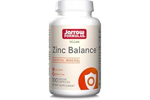 Jarrow Formulas, Zinc Balance, Zinc 15mg y Cobre 1mg, 100 Cápsulas veganas, Probadas en Laboratorio, Sin Gluten, Vegetariano, Sin Soja, Sin OGM