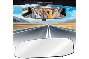 DINGFENG Auto Spiegel, Blendfreier Rückspiegel, 11,8 x9Zoll Weitwinkel Innenspiegel Clip auf, 1300R Gebogener Panorama Spiegel zur Beseitigung des Toten Winkels Effektiv für Autos, Abnehmbar Zusatzspiegel