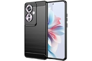 Effcotuo Funda para OPPO Reno11 F 5G Cover Fibra de Carbono Carcasa Protectora Antigolpes, Suave TPU Silicona Caso Anti-Choques Case Cover para OPPO Reno 11F 5G - Negro