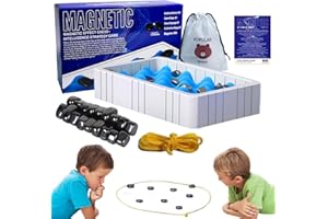 LYINUR Magnetic Chess Game Set, Battle Chess With Magnetic Effect, Magnetic Stone Game, Educational Checkers Board Games, Magnetic Pebble Game Appreciablet Game for Family Gathering and Travel
