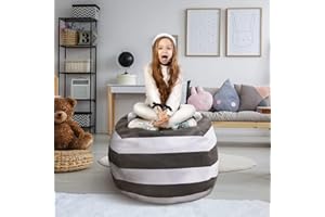 PICTURESQUE Canvas Storage Bag Organizer Bag for Stuffed Animal Plush Toy Clothes Quilts Bean Bag Chair Cover Without Filler