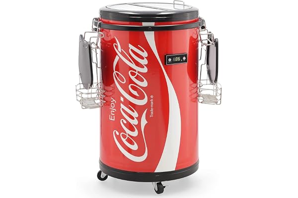 Salco Coca-Cola partykylare SPC-88CC, minikylskåp 50 l dryckeskärl, flaskkylskåp, i snygg Coca-Cola-design