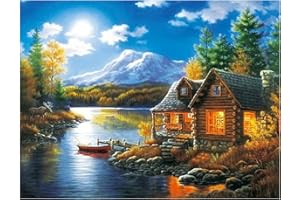 CUKOL CUKOL Cukol Kit Disegni Quadri Punto Croce Paesaggio Rurale, da Ricamare, Prestampato Completo Stampati Schemi per Principianti