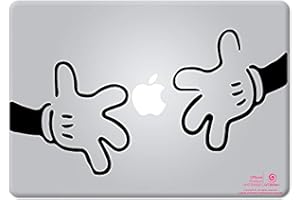 Artstickers. Autocollant pour Ordinateur Portable 11" et 13". Design Mickey Mouse Mains Autocollant pour MacBook Pro Air Mac Portable Couleur : Noir. Cadeau Spilart, Marque déposée.