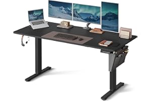 SONGMICS Scrivania Regolabile in Altezza Elettrica, 160 x 70 cm, Scrivania Elettrica, Tavolo con Memoria per 4 Altezze, per Ufficio, Nero Inchiostro LSD136B01