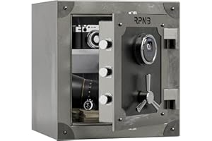 RPNB Biometric Safe, Retro Style Fingerprint Safe Box with Touch Screen, Interior Jewelry Drawer, Deluxe Large Home Safe Perfect for Home Office Hotel, 48L