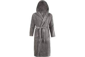 Adore Home Mens & Ladies 100% Cotton Terry Towelling Hooded Shawl Collar Bathrobe Dressing Gown Bath Robe