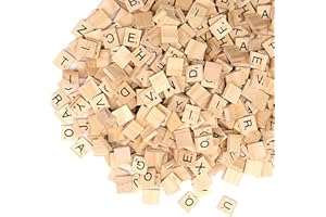 KLEHOPE Lot de 500 lettres en bois de A à Z pour travaux manuels, 20 x 18 x 5 mm, lettres en bois pour enfants, bricolage, éducation