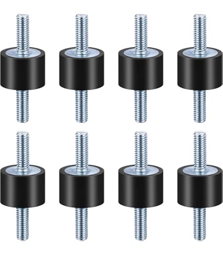 Sourcing Map Silent Bloc 8pcs M5 Mâle/Femelle Support Caoutchouc Vibration Isolateur Absorbeur Choc, Pour Garage Moteur Air Compresseur Voiture Bateau Bobine, D15mmxH30mm