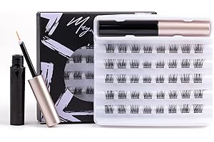 MAGNETIC SL Wimpern Einzeln 3d Wimpern Extensions mit Kleber 40 Cluster Wimpern DIY Falsche Wimpern Natürlicher Look C CC D Curl Wiederverwendbar Flauschige Cluster Lashes Weiche Wimpern Starker Halt 10-16MM-DM04