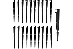 50 Piezas Estacas Soporte Riego por Goteo, Kalolary 4/7 mm Soporte Manguera Tubería Jardines Vegetales Camas Flores Sistema Riego Plantación Herramientas Césped Suministros Jardín (Negro, Espesar)