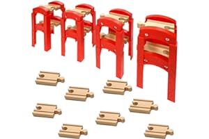 ORGMEMORY Treni in Legno, Ponte per Trenino, Pezzi Trenino Legno, Binari per Treni Compatibili con Tutte le Principali Marche (Supporti Impilabili)