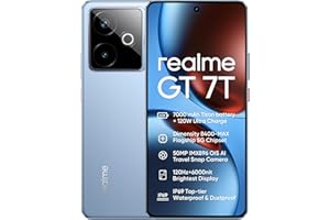realme GT 7T 5G smartfon, 12GB+512GB, flagowy Chipset Dimensity 8400-MAX, Bateria 7000mAh, Ładowanie 120W, Kamera 50MP IMX896 OIS, Wyświetlacz 120Hz 6000nit, IP69, Niebieski(bez adaptera)