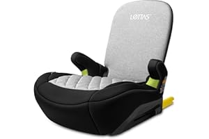 LETTAS I-SIZE Rehausseur Voiture Enfant Groupe 3 (125-150cm, environ 6-12 ans) Siège Auto avec ISOFIX, Dossier Pliable ECE R129