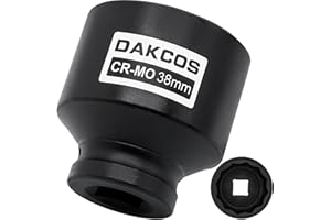 DAKCOS Napęd 1/2 cala 38 mm gniazdo z profilem 12-zębnym, klucze nasadowe udarowe, metryczne, CR-MO