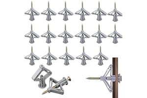 jatimdotin 20 Pieces Cheville Brique Creuse Forme Papillon, Fixations Pour Plaques De Plâtre Avec 20 Pieces Vis, Cheville Placo pour Plaques Plâtre, Panneaux Fibres Gypse, Murs Creux