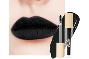 Oulac Negro Pintalabios Mate Líquido - Larga Duración Labios, Muy Pigmentadas, Cobertura Total Barra de Labios, Fórmula Cremosa, Sin Transferencia,Con Aceite de Rosa, Vegano M23