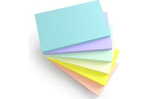 KIFZM 6 Pads-3 in x 5 in Large Sticky Notes,76 x 127 mm 6 Pastel Harmonic Colors Assorted Self-Stick Post Pads,80 Sheets Per Pad for Reminder, Check List or to do List(Pastel 6 Pads）
