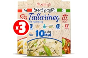 (x3) FITstyle KETO Pasta Konjac de sabores 200g | Konjac Espinacas, Albahaca y Tomate | Sin calorías | Saciante | Escurrir, aliñar y listo