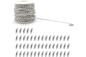 UTMACH 10 Metros Extensión de la Cadena con Cuentas, Cadena de Bolas con Cuentas Extensión de Cadena con Conector para Manualidades, Joyería, Fabricación de Pulseras