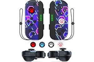 TURPOW L/R Wireless Controller für S-witch/Lite/OLED, S-witch Controller Replacement Joystick 2er-Set mit Turbo/Aufwachen/6-Achsen