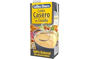 GALLINA BLANCA Caldo Casero de Cocido 100% Natural | Elaborado con Pollo, Ternera, Cerdo, Garbanzos y Verduras de la Huerta, Cocinado a Fuego Lento. Sin Gluten, Sin Conservantes - 1L